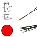 100-DR60048 - LED mit Draht und Widerstand - rot (5 Stück)